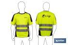 High visibility T-shirt | Available sizes from S to XXXL | Yellow and black - Cofan